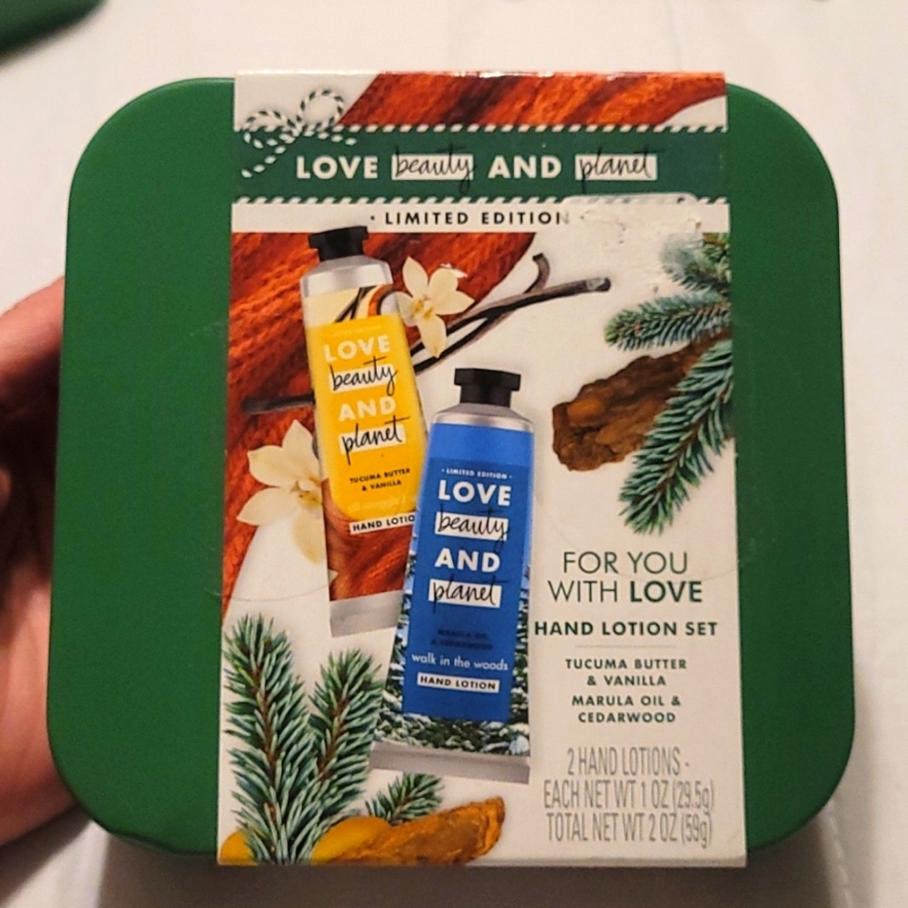 Love, beauty and planet hand lotion set